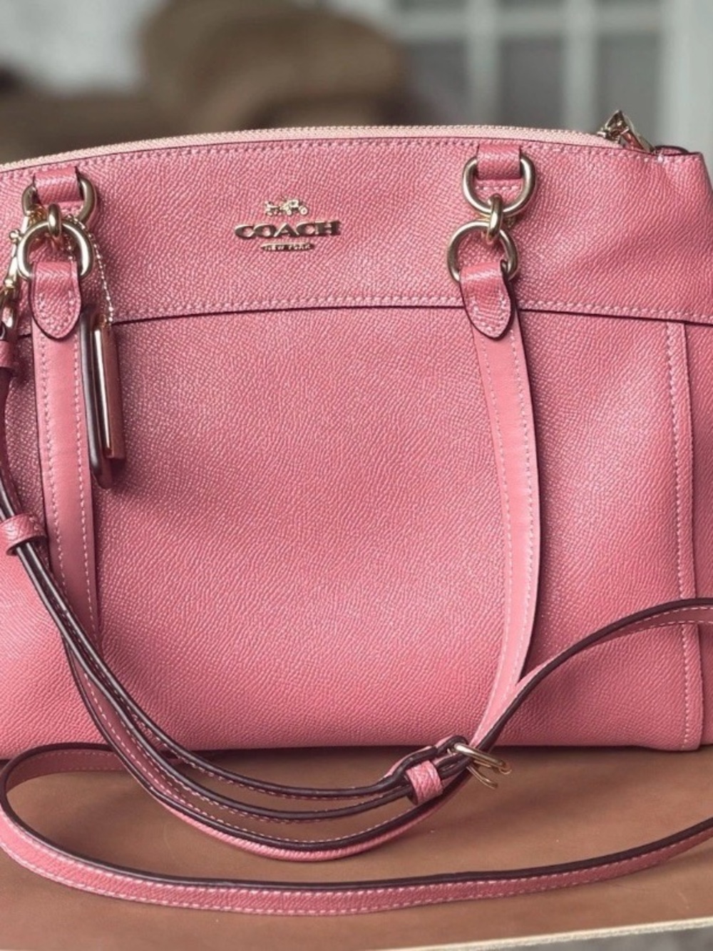 Coach Pink Leather Shoulder Bag - Picture 7 of 7